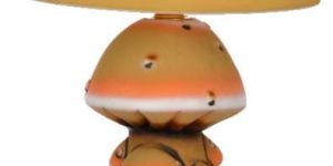 RURALSHADES Terracotta Hand Painted Mushroom Table Lamp Handicraft