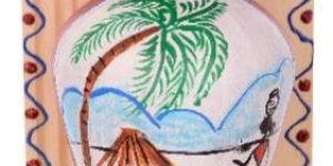 RURALSHADES Terracotta Traditional Warli Painted Red/White Pot Key Holder