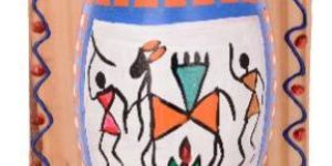 RURALSHADES Terracotta Traditional Warli Painted Orange Pot Key Holder