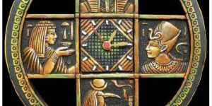 Terracotta Egyptian Analog Wall Clock