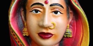 Terracotta Sculpted Indian Lady Face