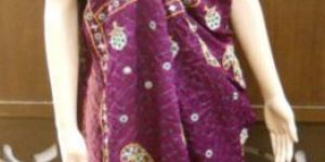 Bandhni Sari on Shamo Satin Saree