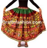 Vintage Kutch Embroidered and Mirror Work Skirt