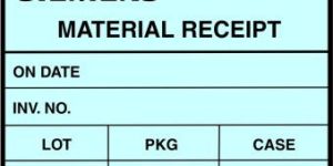 Material Receipt Sticker