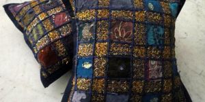 5 Purple Embroidered Sequin Cushions Covers