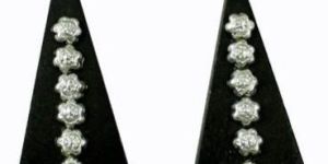 a Pair of Black Coconut Fake Gauge Wood Treditional Wooden Earrings