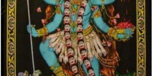 Huge Cotton Fabric Goddess Kali
