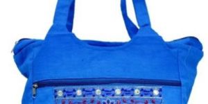 Traditional Ethnic Elephant Design Blue Color Embroidered Indian Rajasthani Style Tote Ladies Bag