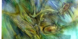 Abstract Painting On Glass