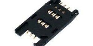 Flip Type 6pin SIM Card Holder in Plastic Body