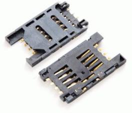 Flip Type 8pin SIM Card Holder in Plastic Body