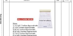 Bill Book Printing Services