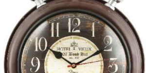 Nickel Hook Wooden Color Antique Wall Clock