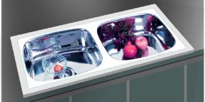 Oval Shaped Stainless Steel Double Bowl Kitchen Sink