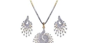 American Diamond Pendant Set
