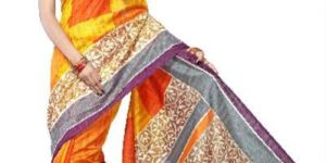 Yehee Surat Orange Bhagalpuri Silk Saree