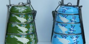 Enamel Hand Painted 3 Tier Tiffin Box