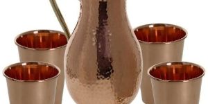 Copper Jug & Glass Set