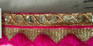 Cotton Samocha Border Dhupian Gotta Smoke Laces