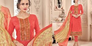 Jam Satin Printed Churidar Suits
