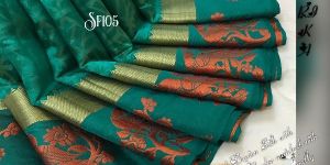 Sf105 Mayurika Border Embossed Silk Saree