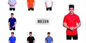 Men's T Shirt BE118 Half Sleeves Plain Polo Neck