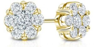 Natural Diamond Studded Cluster Stude Earring