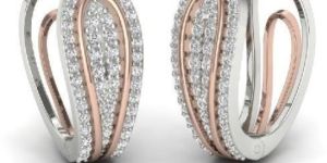 Party Wear Real Diamond Hoop Earring