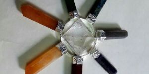 Crystal Stone Pyramids with Seven Chakra Generators