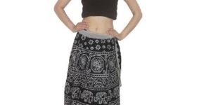 Girls Black Color Stylish Rapron Skirt