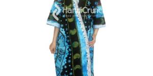 Zodiac Astrology Printed Cotton Long Kimono Robe