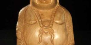 Wooden Laughing Buddha Statue