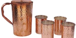 Copper Jug & Glass Set