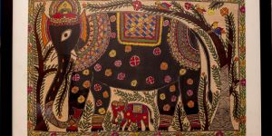 Handpainted Madhubani Elephant Painting