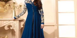 Designer Blue Georgette Anarkali Salwar Suit
