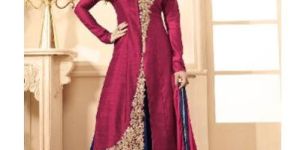Designer Red Indowestern Georgette Suit