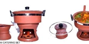 4 Ltr Clay Kadai Catering Set