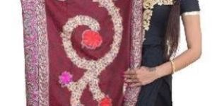 Hassan Libaas Strawberry Handmade Kashmiri Desinger Kadhai Shawl