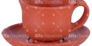 Terracotta Clay Cup and Saucer