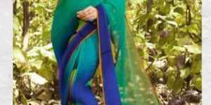 Multicoloured Printed Georgette Saree