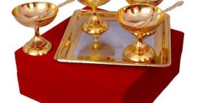Brass Ice Cream Bowl Set