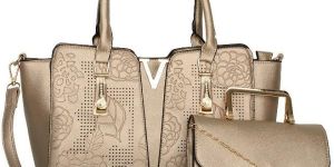 VAGO141 Golden PU Handbags