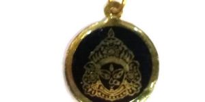 Brass Yantra Black Round Locket