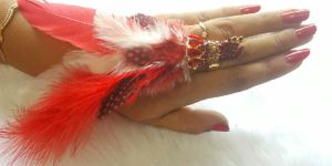 Peacock Feather Finger Ring