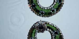 Green Colour Silk Thread Earrings