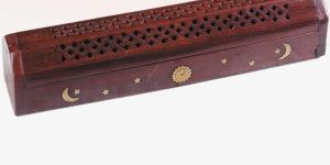 498BROWN Wood Incense Box