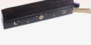 498Blue Wood Incense Box