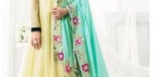 Yellow Geogette Anarkali Suit