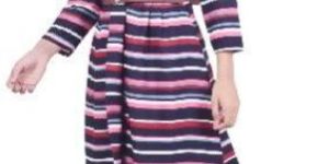 Multicoloured Stripe Printed Shrug with Inner