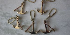Nautical Brass Anchor Keychain
